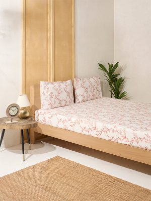 Westside Home Rust Printed Queen Bed Flat Sheet and Pillowcase Set