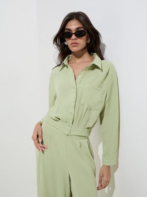 LOV Sage Solid Shirt