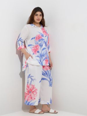 Diza White Floral Design Tunic