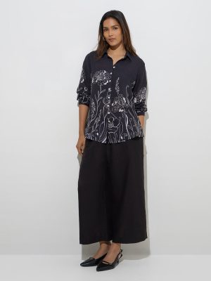 Zuba Black Floral Design Tunic