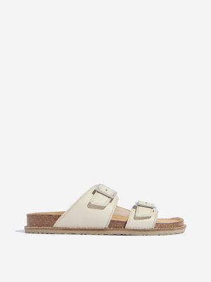 SOLEPLAY Ivory Dual-Strap Buckle-Detailed Sandals