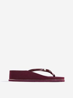 LUNA BLU Burgundy Wedge Flip-Flops