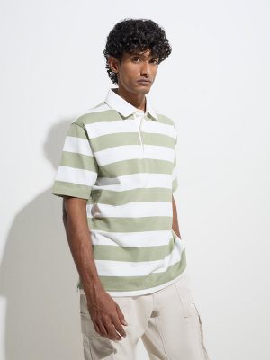 WES Casuals Sage Relaxed-Fit Cotton-Blend Polo T-Shirt