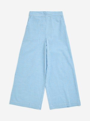Utsa Kids Blue Checkered Cotton Ethnic Pants - (8-14yrs)
