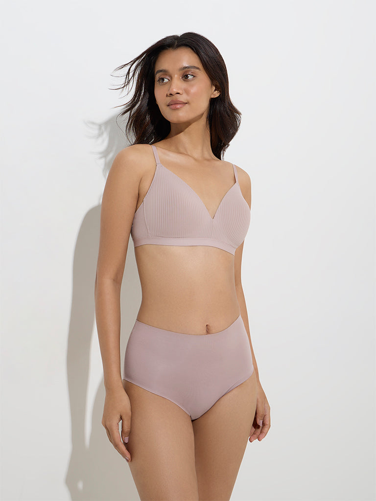 Wunderlove Solid Taupe Seamless Full Briefs