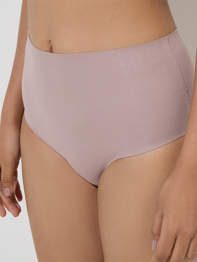 Wunderlove Solid Taupe Seamless Full Briefs - Image 3