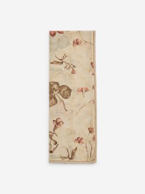 Zuba Beige Foliage Design Stole