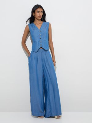 LOV Blue High-Rise Pants