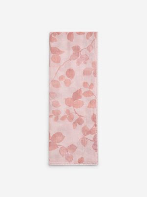 Zuba Pink Leaf Design Stole