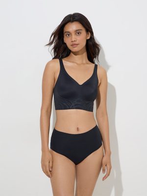 Wunderlove Solid Black Seamless Full Briefs