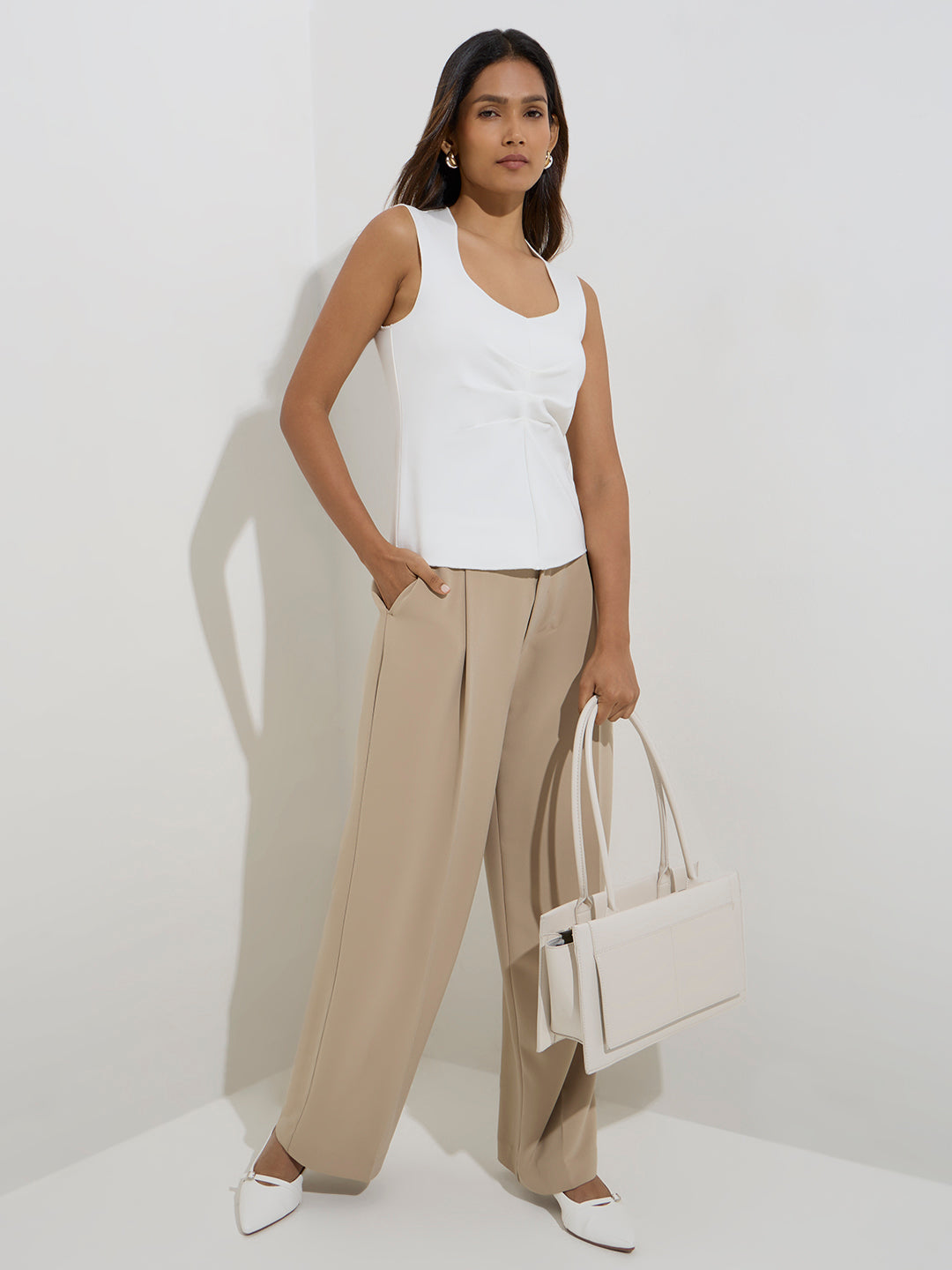 Wardrobe White Ruched Top - Image 3