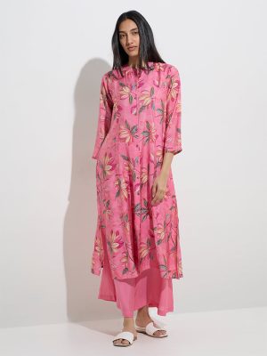 Utsa Pink Solid Palazzos