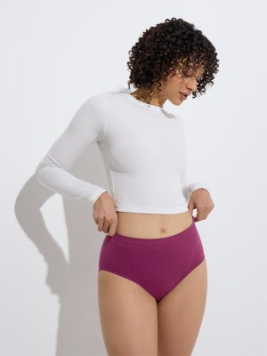 Wunderlove Purple Solid Full Briefs