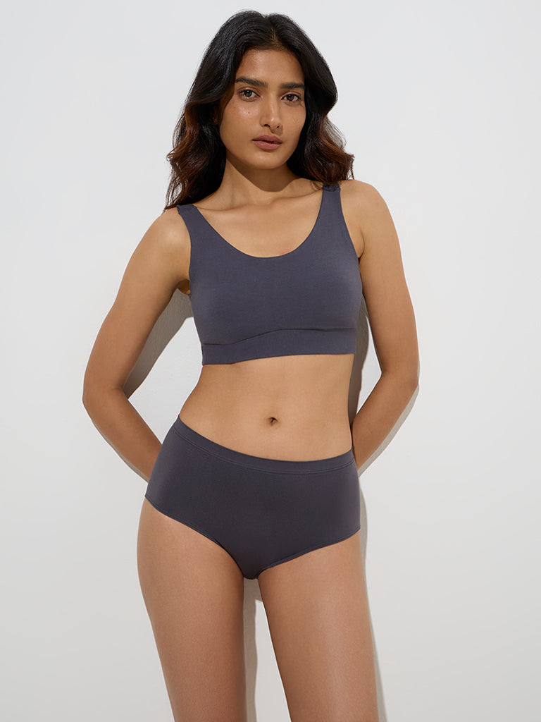 Wunderlove Charcoal Seam-Free Full Briefs