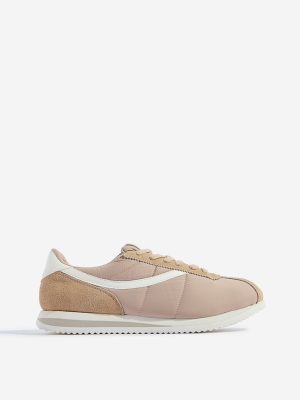 LUNA BLU Beige Suede Lace-Up Sneakers