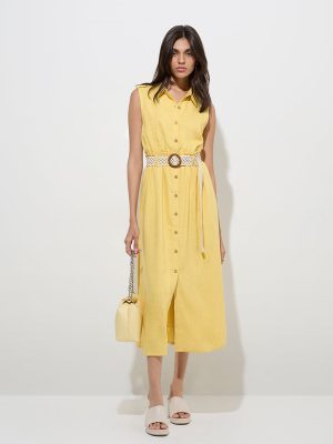 LOV Yellow Shirt Dress with Belt