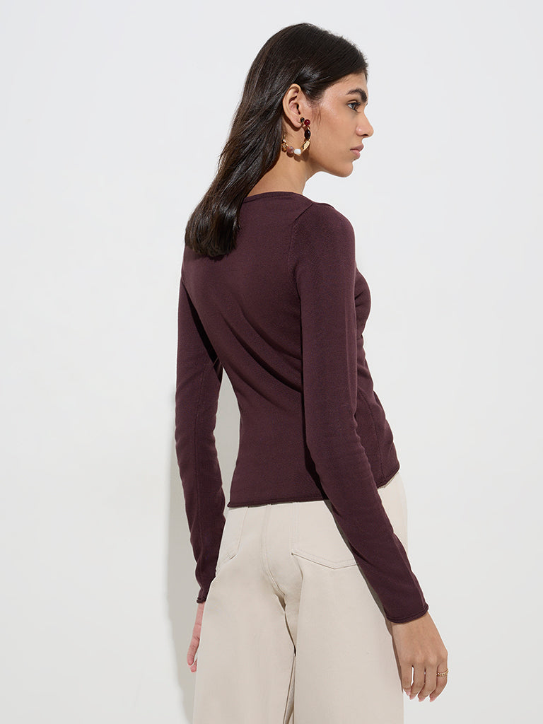 LOV Dark Brown Ruched Top - Image 5