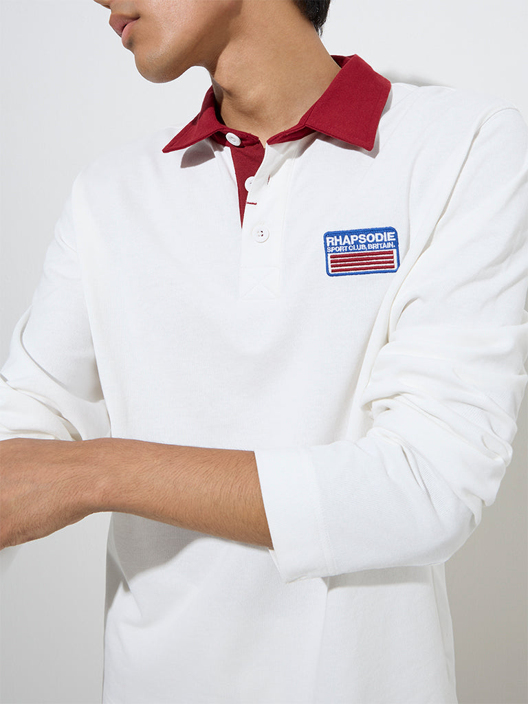 Studiofit Off-White Relaxed-Fit Cotton-Blend Sweatshirt - Image 2