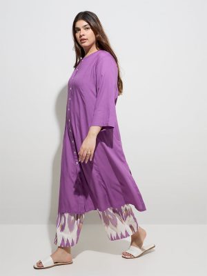 Diza Purple Solid A-Line Kurta