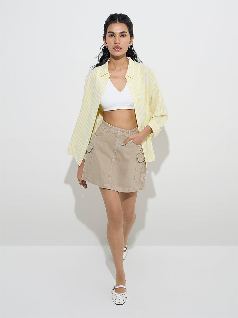 Nuon Yellow Stripe Printed Shirt - Image 3