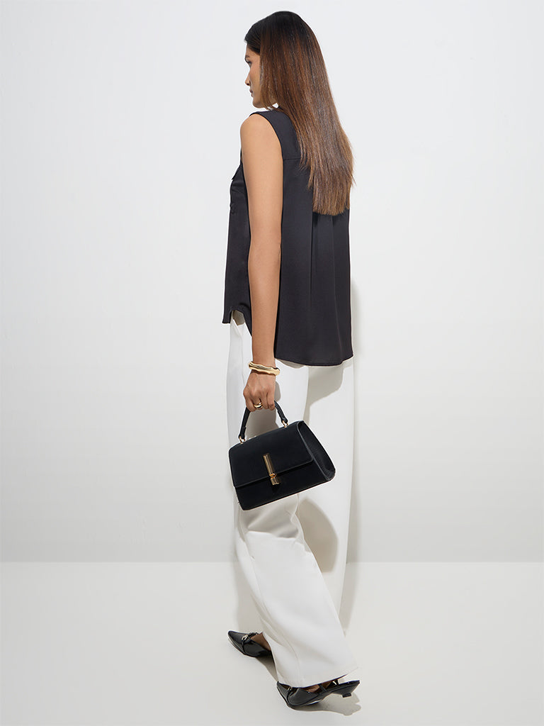 Wardrobe Black High-Low Sleeveless Shirt - Image 5