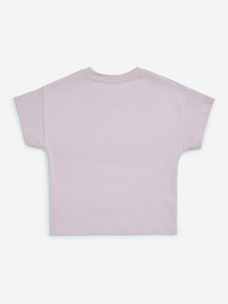 HOP Kids Lilac Cityscape-Inspired Cotton T-Shirt - Image 3