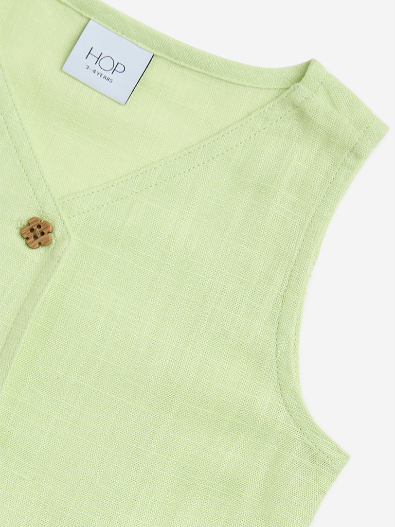HOP Kids Lime Embroidered Waistcoat - Image 4