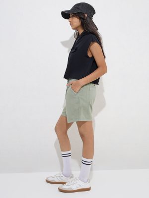 Y&F Kids Sage High-Rise Denim Shorts