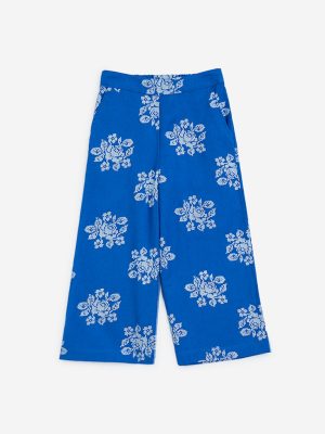 Utsa Kids Blue Floral Cotton-Blend Ethnic Pants - (2-8yrs)