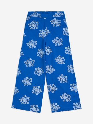 Utsa Kids Blue Floral Cotton-Blend Ethnic Pants - (8-14yrs)