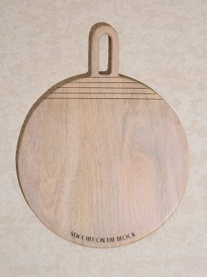 Westside Home Beige Text Design Wooden Chopper