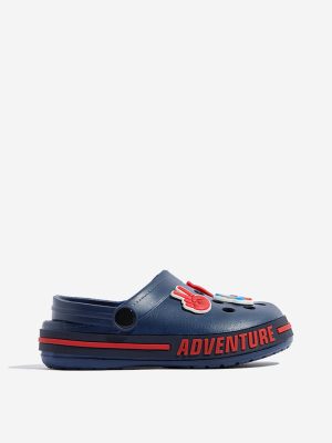 Yellow Navy Applique-Detailed Clogs