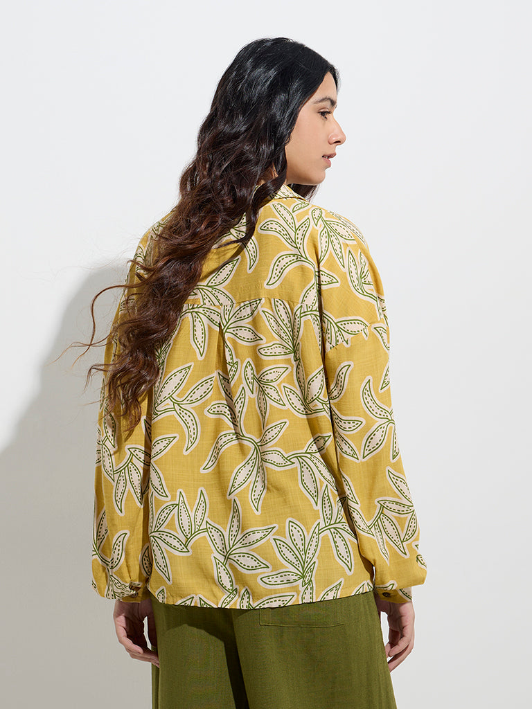 LOV Mustard Leaf Printed Shirt - Image 4
