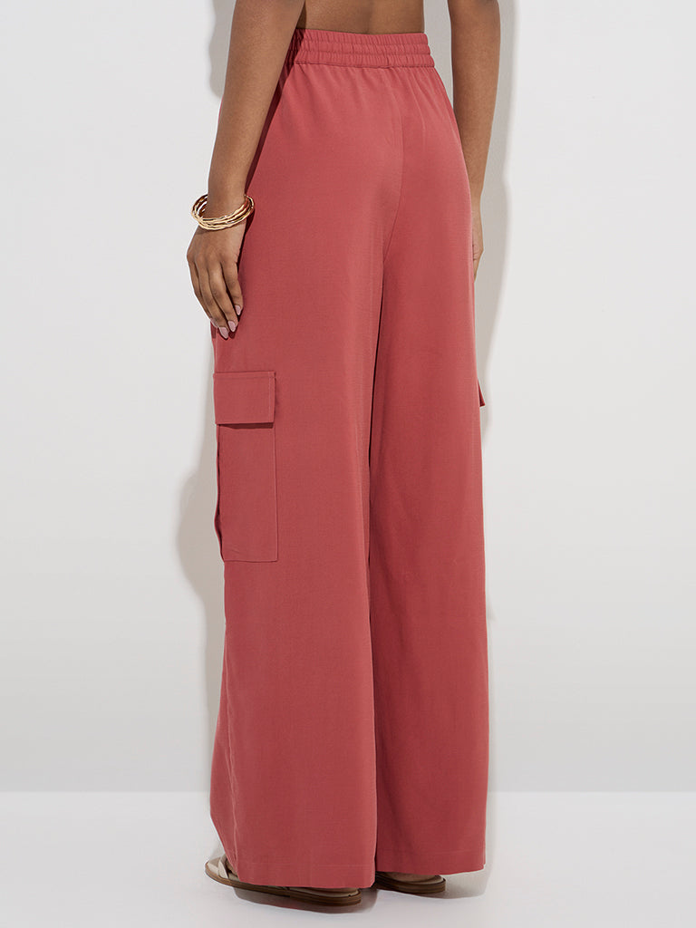 LOV Dusty Pink Wide-Leg High-Rise Pants - Image 4