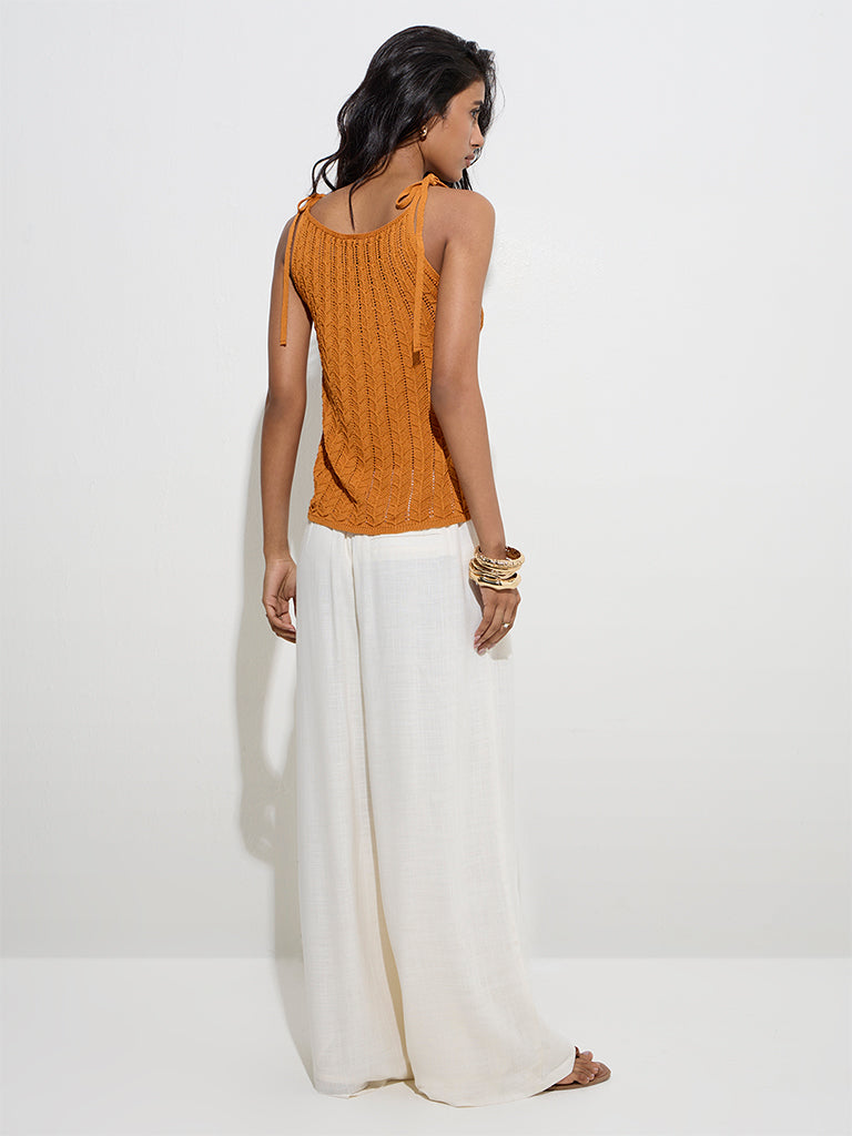 LOV Orange Knit-Textured Top - Image 5
