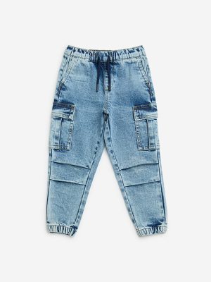 HOP Kids Blue Relaxed-Fit Mid-Rise Jeans