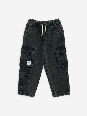 HOP Kids Charcoal Straight-Fit Mid-Rise Jeans