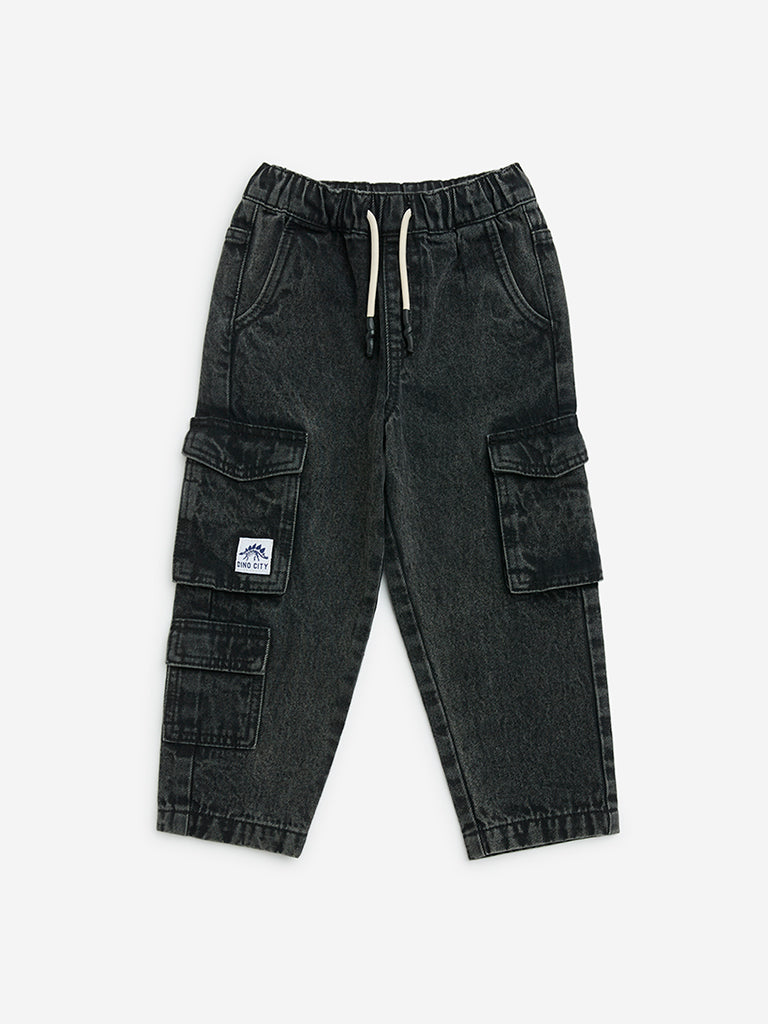 HOP Kids Charcoal Straight-Fit Mid-Rise Jeans
