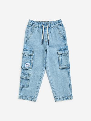 HOP Kids Light Blue Straight-Fit Mid-Rise Jeans