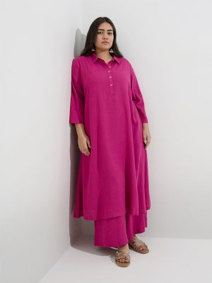 Diza Magenta Solid Palazzos