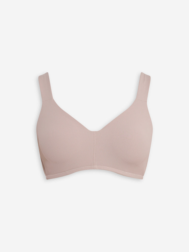 Wunderlove Taupe Ribbed-Textured Soft Bra - Image 5