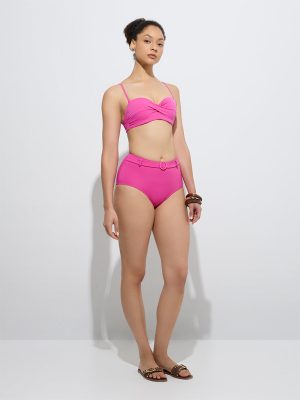Wunderlove Swimwear Pink Bandeau Bra