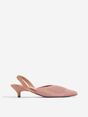 LUNA BLU Blush Pink Knitted Kitten Mules