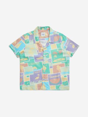 HOP Kids Multicolour Printed Resort-Fit Shirt