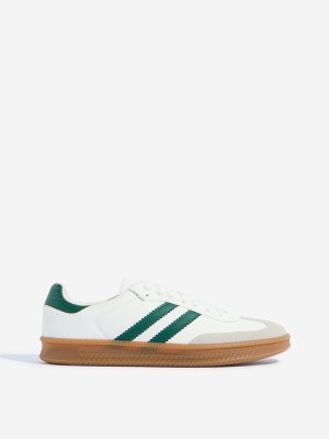 SOLEPLAY Green Striped Lace-Up Sneakers
