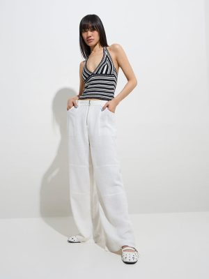 Nuon White High-Rise Trousers