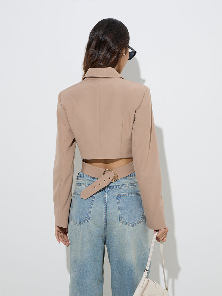 Nuon Beige Cropped Jacket - Image 4