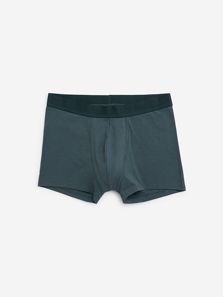 WES Lounge Multicolour Solid Cotton Trunks- Pack of 3 - Image 4