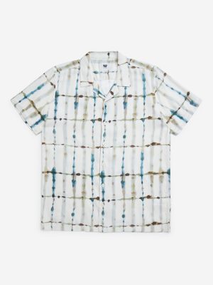 Y&F Kids White Tie-Dye Printed Resort-Fit Cotton Shirt