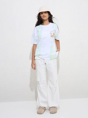 Y&F Kids Lime Tie-Dye Printed Cotton T-Shirt